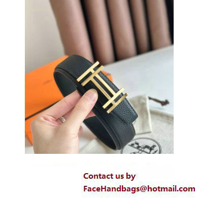Hermes H au Carre belt buckle  &  Reversible leather strap 32 mm 02 2023
